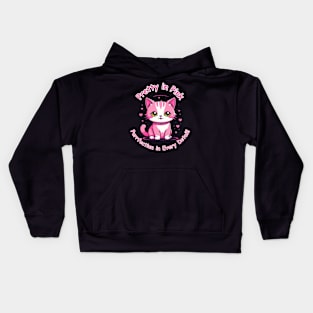 Pretty in Pink Purrfection in Every Detail kitty Kids Hoodie